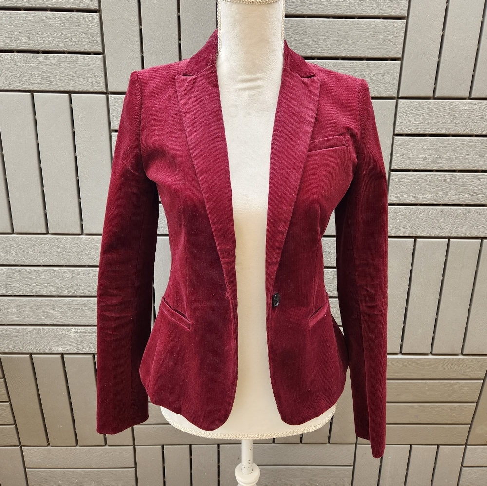 Banana Republic Burgundy Corduroy Blazer